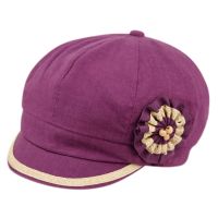 Linen Cabbie Hats With Flower CB2243