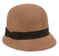 linen/cotton cloche hats with black band CL2696