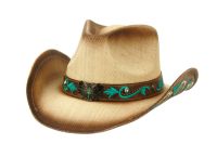 Western Cowboy Hats With Butterfly Badge & Trim Band COW7136