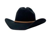 Wool Felt Cowboy Hats With Braided Suede Band COW7143D1_Black