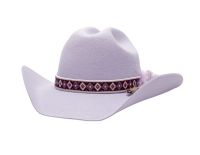 Wool Felt Cowboy Hats With Decoration Band & Flower COW7143D1_Lavender