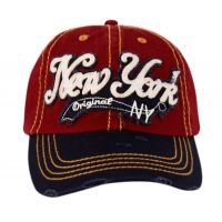 VINTAGE WASHED COTTON BASEBALL CAPS WITH NEW YORK CP1873