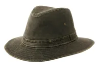 Berteil Soft Cotton-Poly Vintage Style Fedora With Self Fabric Band F7112