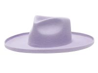 Plain Wool Felt Teardrop Fedora Hats With Curled Brim F7145