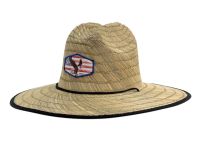 Lifguard Wide Brim Straw Fedora With Fabric Back Brim & EdgeF7194P