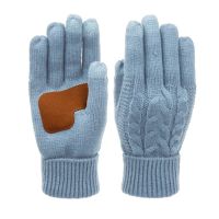 CABLE KNIT WINTER GLOVES W/TOUCH SCREEN FINGER TIPS & SUEDE PALM PATCH GL3002