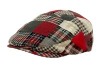cotton patchwork slim fit six panel plaid ivy cap IV7181-PATCH2