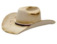 Morreton Vintage Style Wool Felt Cowboy Hat W/Trim Band & Feather M7141