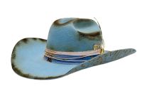 Morreton Vintage Style Wool Felt Cowboy Hat W/Trim Band & Feather M7142