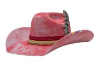Morreton Wool Felt Cowboy Hat W/Trim Band & Feather M7145