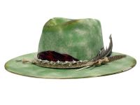 Morreton Vintage Style Wool Felt W/Trim Band & Feather M7152