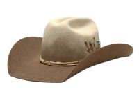 Morreton Wool Felt Cowboy Hat W/Trim Band & Feather M7171