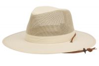 OUTDOOR SAFARI HATS WITH MESH CROWN & LEATHER CHIN CORD OD1548