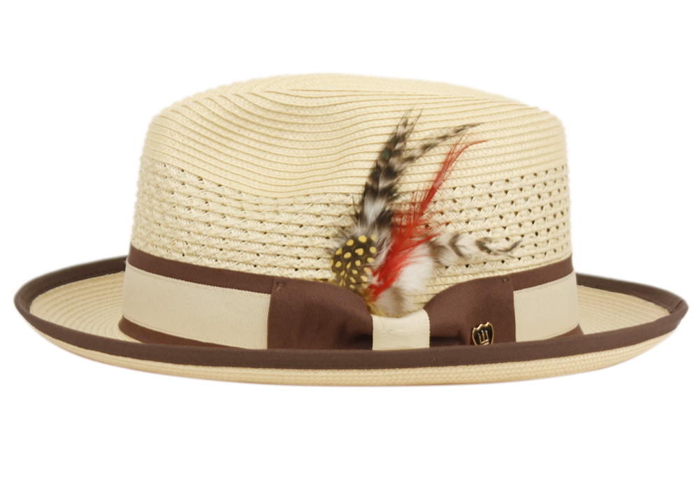 Edward braided straw with chevron and grosgrain hat band - Man
