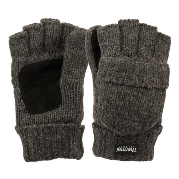 HALF FINGER WOOL KNIT GLOVES WITH COVER & PALM PATCH GL3058 - Epoch ...